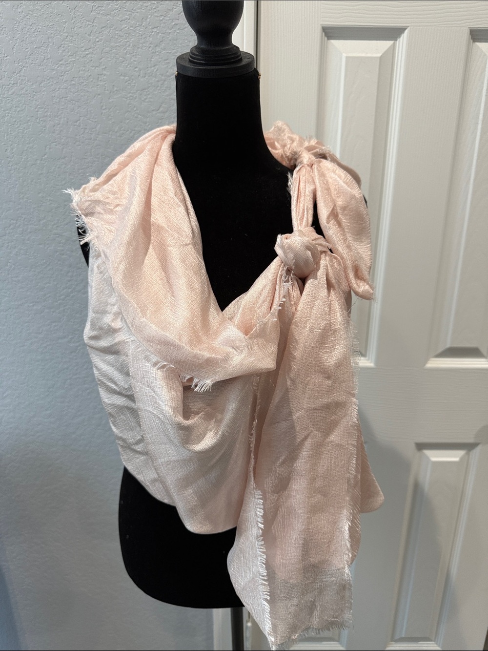 Kate Landry Pale Pink Shimmery Scarf Wrap